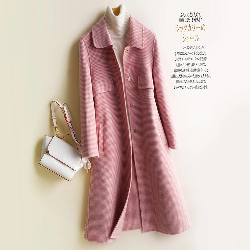 2020 зимнее элегантное 100% шерстяное пальто для женщин корейская мода Дамская