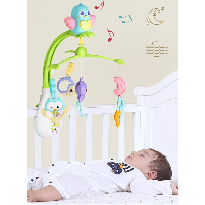 

Baby Musical Crib Mobile Baby Nursery Toys Bed Bell with Hanging Rotating Animal Toys and Relaxing Box for 0-24 Months