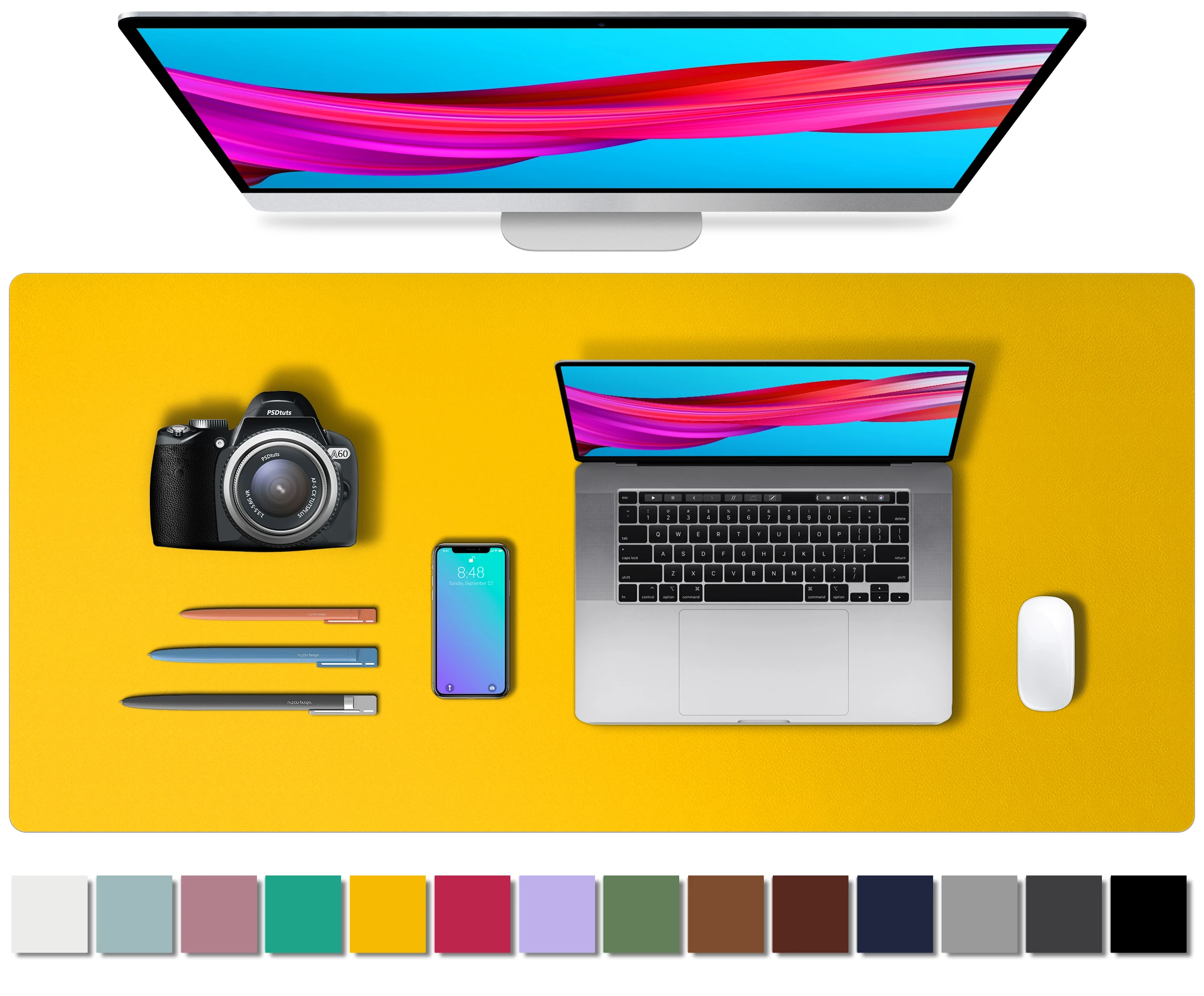 leather mouse pad office desk pad 9043cm computer table keyboard mat large gaming gamer mousepad free global shipping