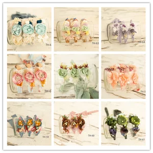 Повязка на голову Dvotinst ручной работы с милыми цветами для новорожденных