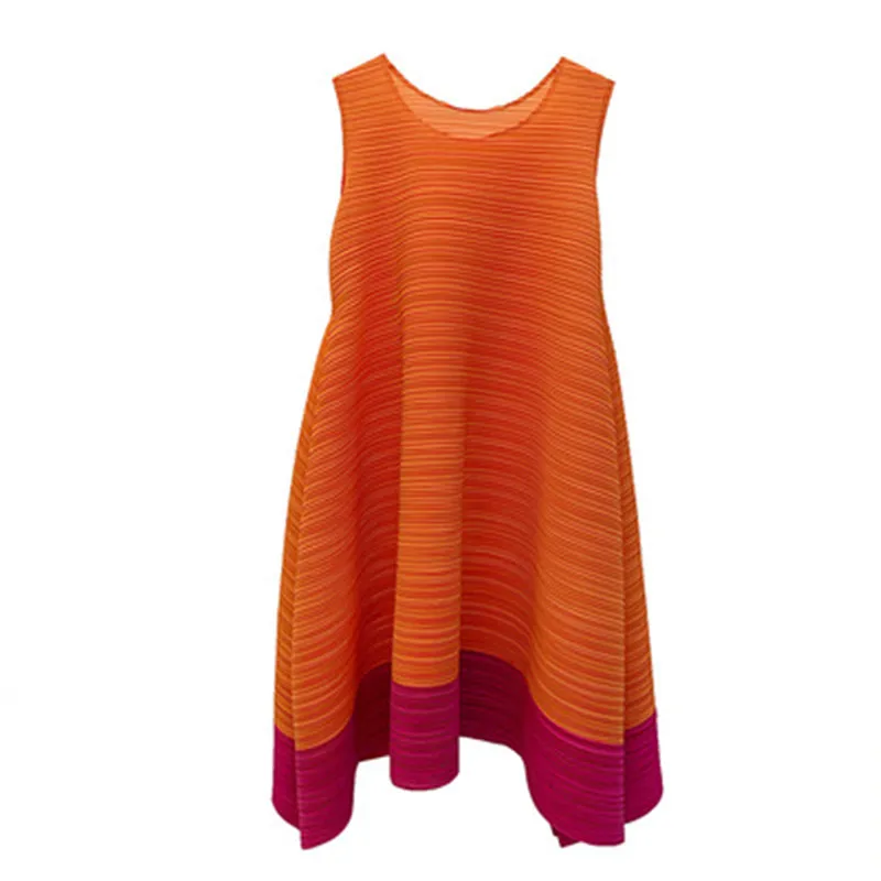

Miyake- plus size women's pleated dress plus size loose mid-length dress 2021 summer fashion bohemian clothing free shipping