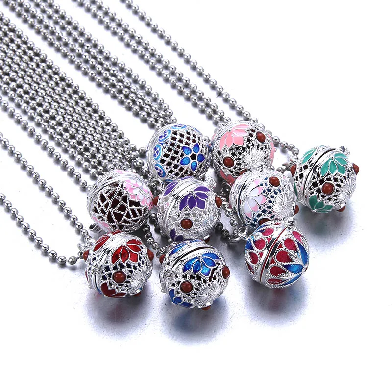 Новый ароматерапия клетка Золотой Винтаж картина маслом диффузор ожерелье