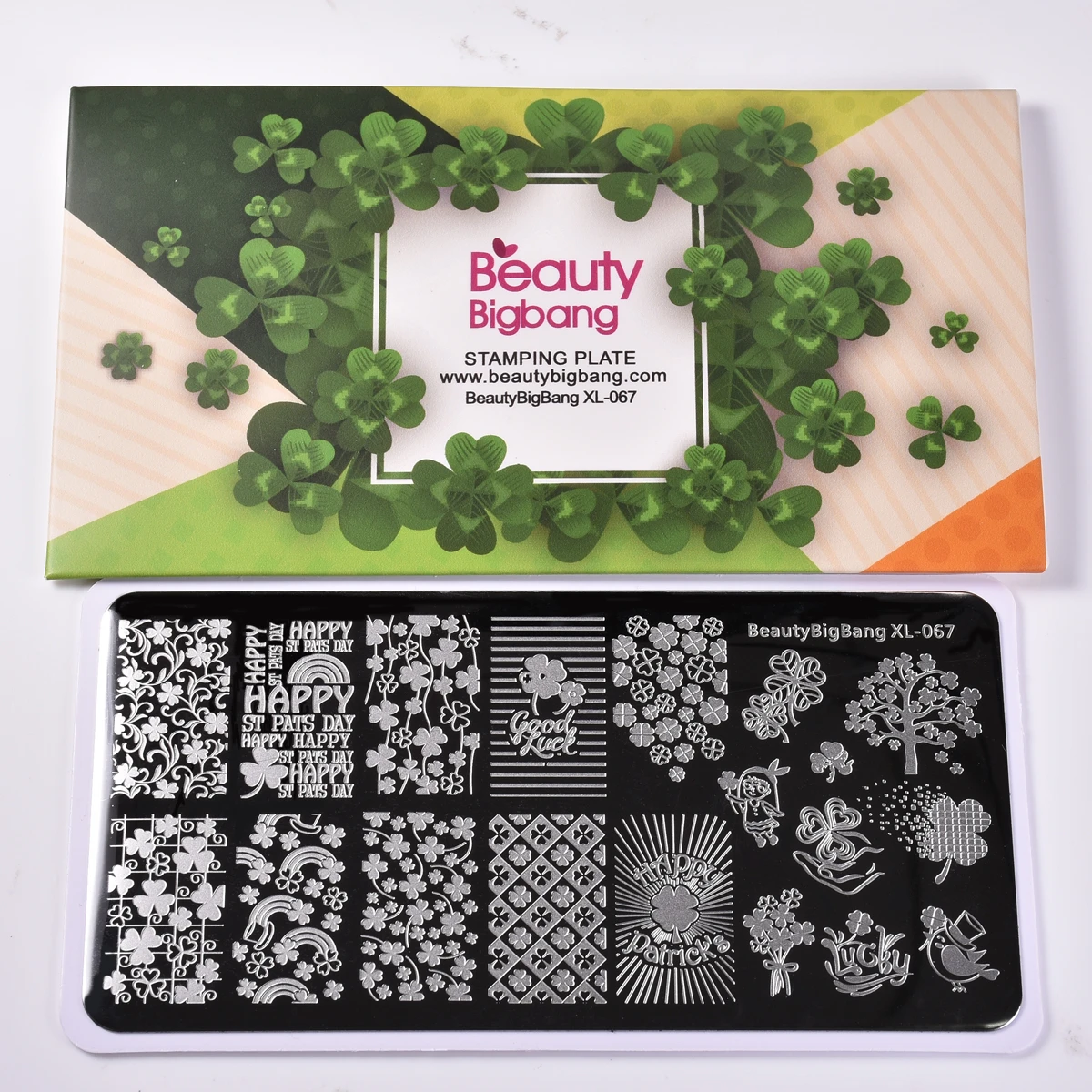 

Rectangle Four-leaf Clover Theme DIY Nail Stamping Plates Manicure Nail Art Image Templates Stencil Nail Art Accessories Tools