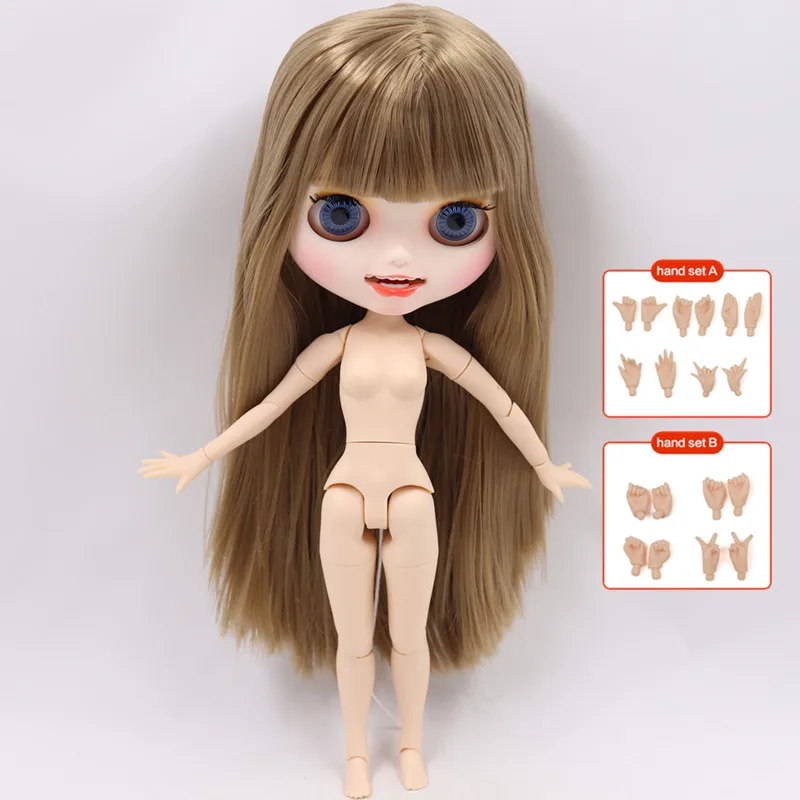 Nude doll ICY Blyth кукла на заказ с руками Набор для тела Новая Улыбка Рот матовое лицо 1/6 игрушки BJD DIY модные куклы подарок для девочки специальное предложение - Цвет: Nude doll