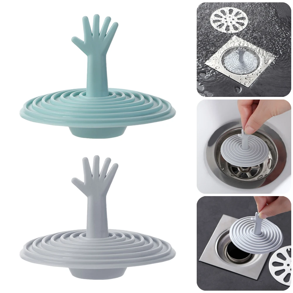 Силиконовая пробка для слива круглая непромокаемая с ручкой волос ванной кухни