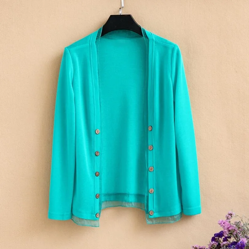 Кардиган женский вязаный с длинным рукавом повседневная шаль верхняя одежда