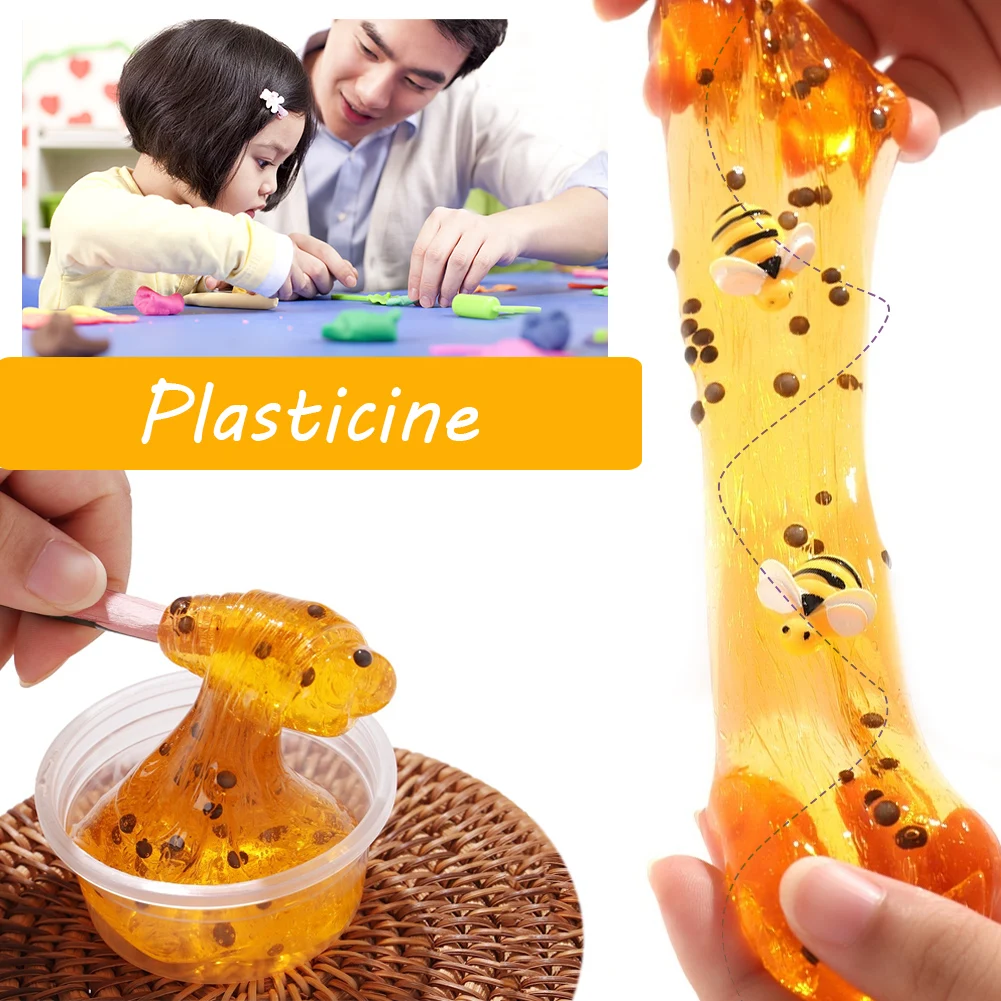 

Children DIY Color Plasticine Decompression Toy Clay Crystal Mud Bee Honey Milk Puree Pottery Glue Stress Relief Toys For Kid