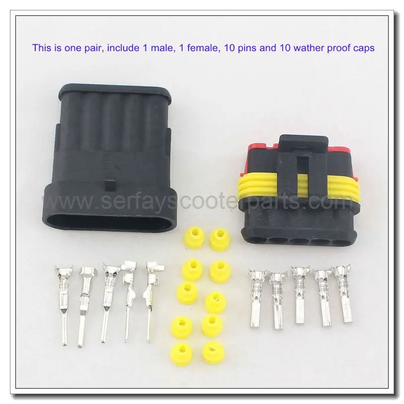 5 контактный водонепроницаемый разъем питания для мобильных скутеров запчасти