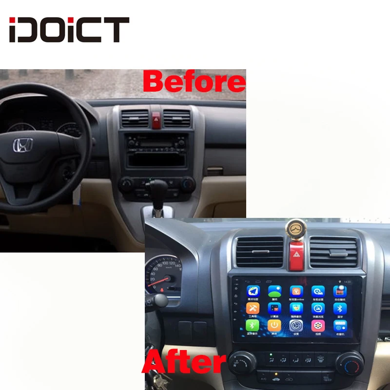Автомобильный DVD плеер IDOICT Android 8 1 GPS навигация мультимедиа для Honda CRV Radio 2008 2009 2010 2011