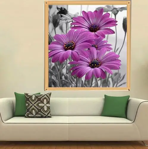 Алмазная вышивка 5D сделай сам крестиком фиолетовая краска с алмазным рисунком |