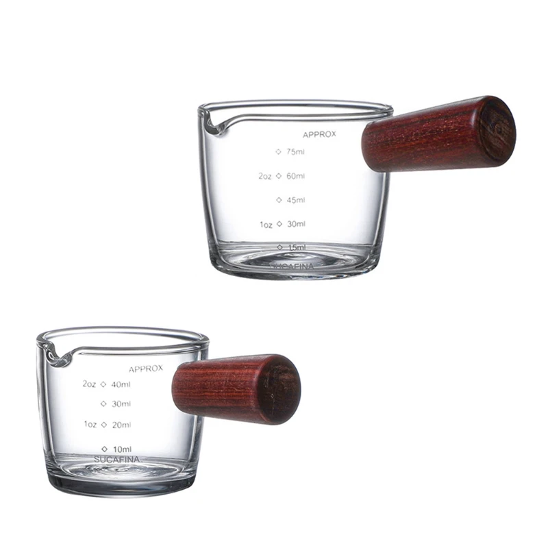 

R2JC Glass Milk Cups Measuring Cups with Handle Clear Scale Baking Thick and Durable Glass Ounce Cups for Kitchen Accessories