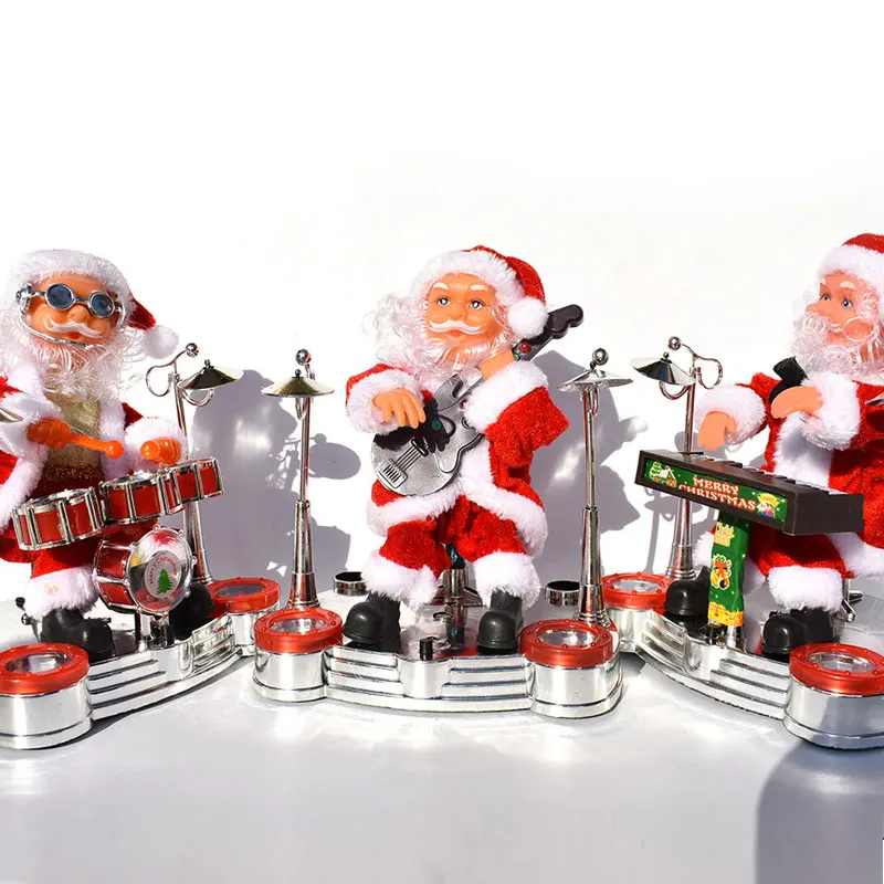 Новинка 5 шт. Санта Клаус Поющий музыкальный санта клаус играет на фортепиано