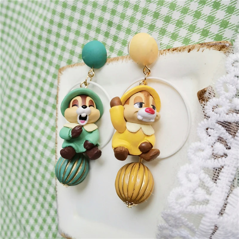 

Disney Toys Chidlren Jewellery Baby Dolls Toys Girls Squirrel Pendant Earrings Cartoon Doll Accessories Gifts Ear Clip Birthday