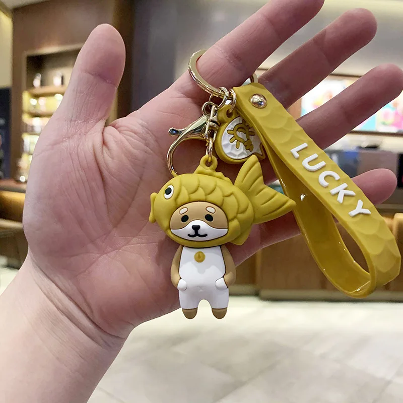 

Taiyaki Cat Keychain Headgear Cute Cartoon Anime Toy Car School Bag Pendant Couple Gift Fashion Accessories Key Ring