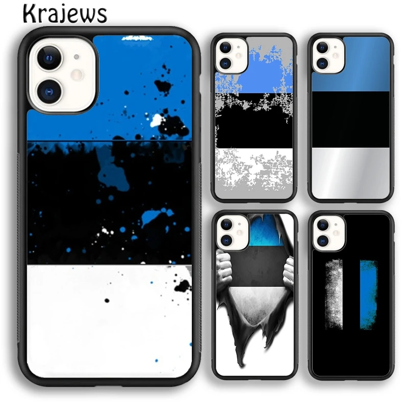 Krajews Estonia National flag Banner Phone Case Cover For iPhone 14 5 6s 7 8 plus X XR XS 11 12 13 pro max Samsung S21 S22 ultra