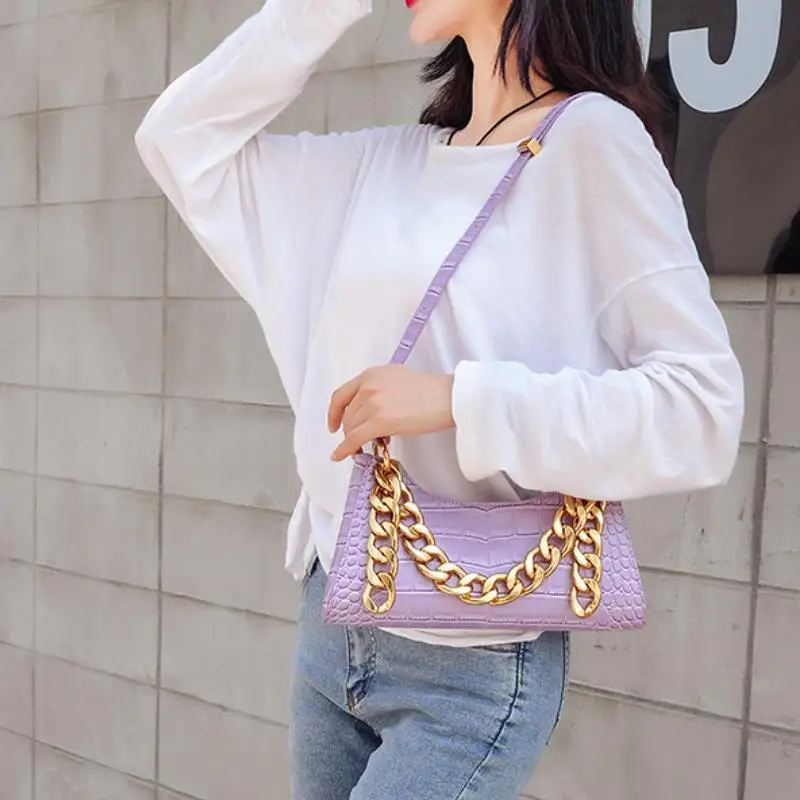 

Coolcept Crocodile Pattern PU Leather Crossbody Bags For Women 2021 Chain Female Shoulder Handbags Mini Purses Travel Cross Body