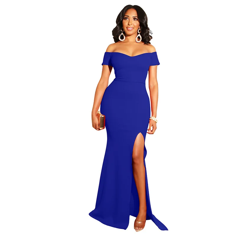 Женское вечернее платье сексуальное 2020 летнее асимметричное с горизонтальной