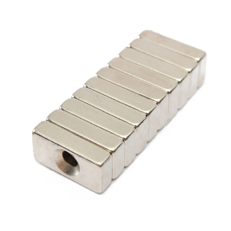 

Rectangular Strong Magnet with Hole 20x10x5mm Counterbore Neodymium Iron Boron Magnet N35 Double Hole Magnet Spot