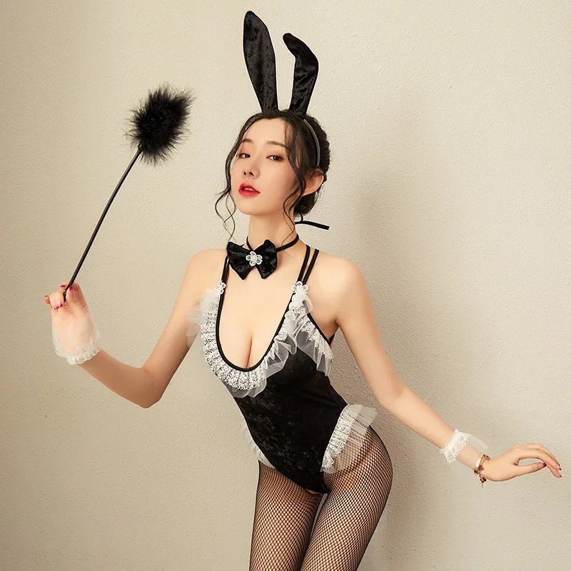 Аниме Playboy Bunny Girl Косплей костюм эротический Женский бархатный сексуальный
