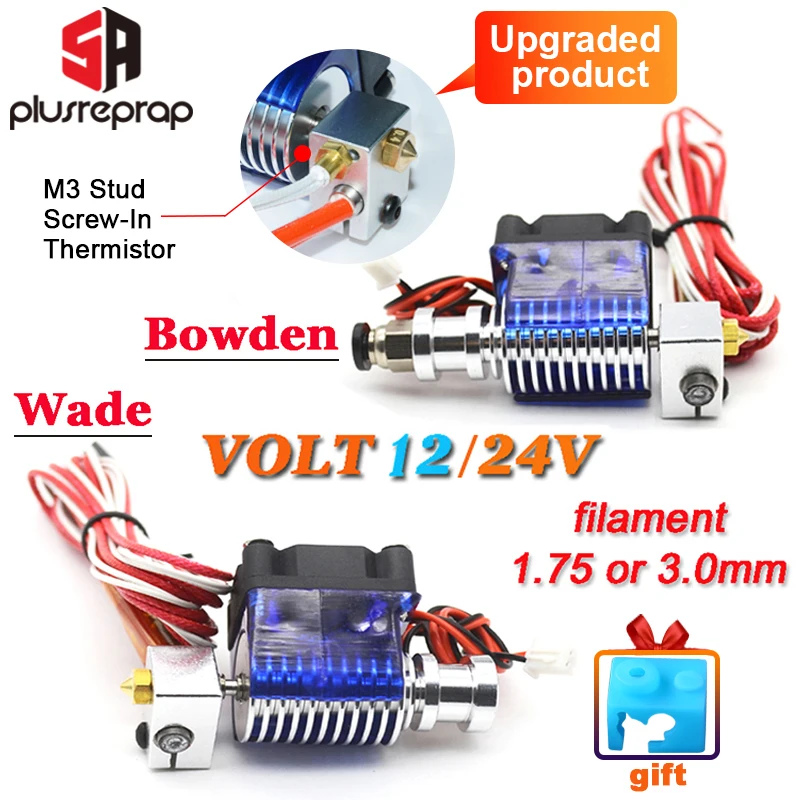 Модернизированный V6 J head Hotend Уэйд/Боуден экструдер с нагревателем M3 винтовой