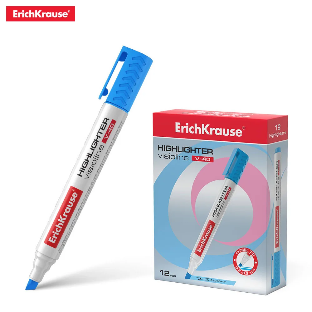 Текстмаркер ErichKrause Visioline V 40 цвет чернил желтый зеленый розовый оранжевый