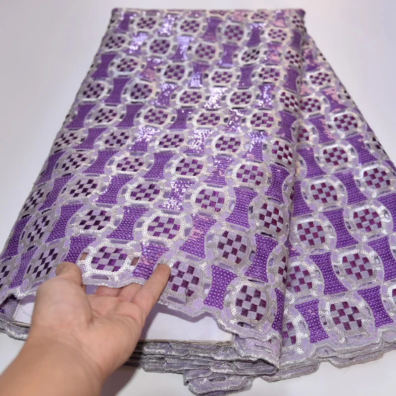 (5 ярдов/шт.) Высококачественная зеленая африканская кружевная ткань ручной