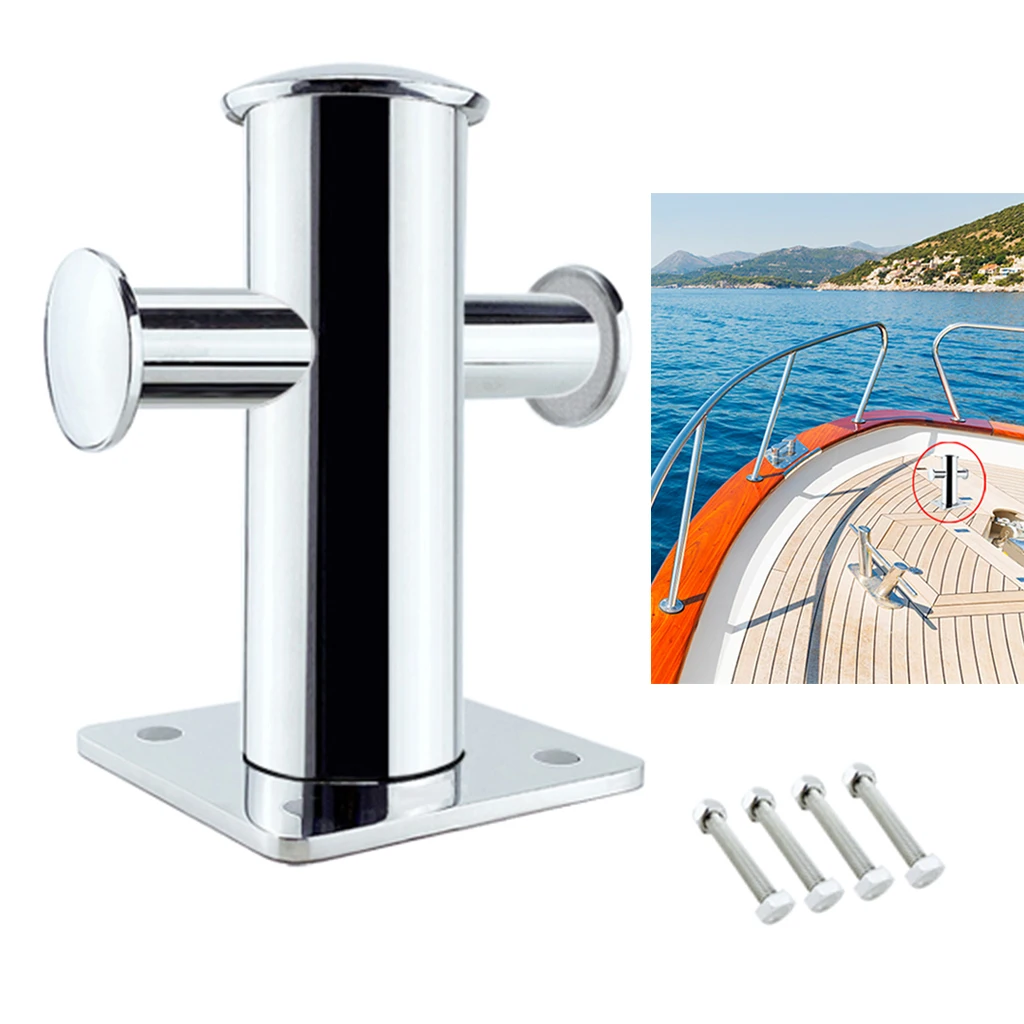 

316 Stainless Steel Boat Single Cross Bollard Cleat For Yacht Marine Kayaking