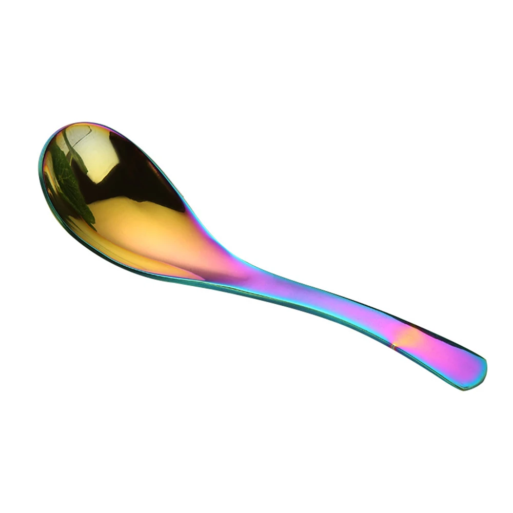 Large Gold Stainless Steel Soup Spoons Home Kitchen Deepen Capacity Mirror Polished Flatware For Rice Tableware | Дом и сад