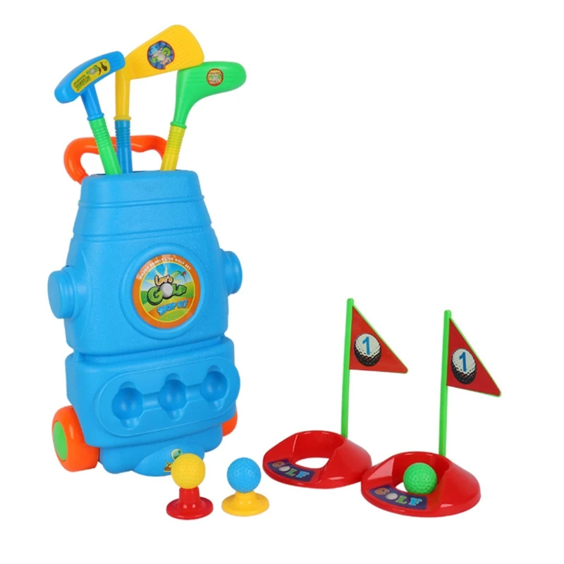 

Kids Golf Club Set, Toddler Golf Toys with Cart,3 Colorful Golf Sticks, 4 Balls, 2 Practice Holes for Outdoor Indoor