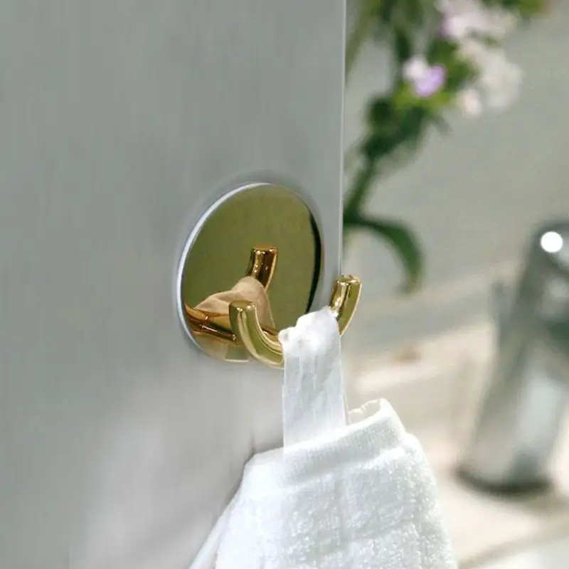 

Self-Adhesive Hooks - Heavy Duty Hook, Brushed Stainless Steel, Waterproof Wall Hanger, Stick on Hook Hanging Towel