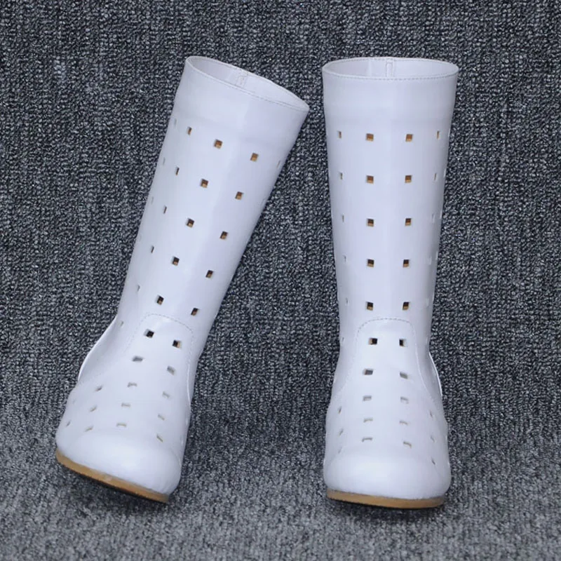 Женские Простые дышащие полусапожки из кожи с натуральным лицевым покрытием