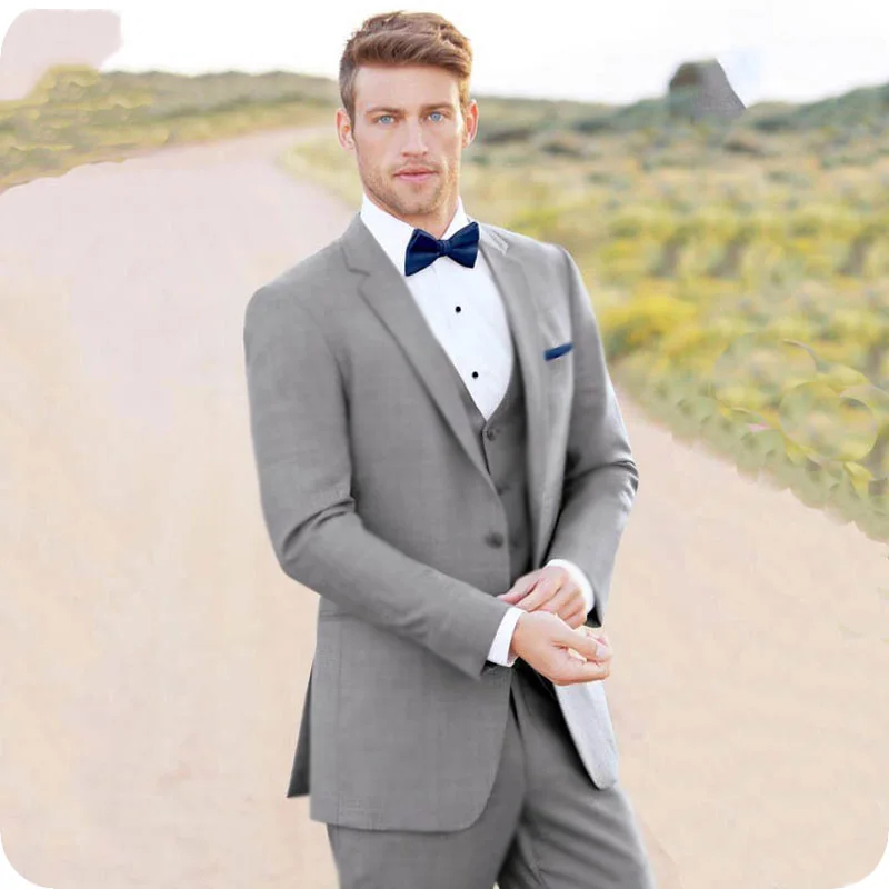 Серый свадебный пиджак костюмы для Свадебные смокинги жениха мужской блейзер Terno