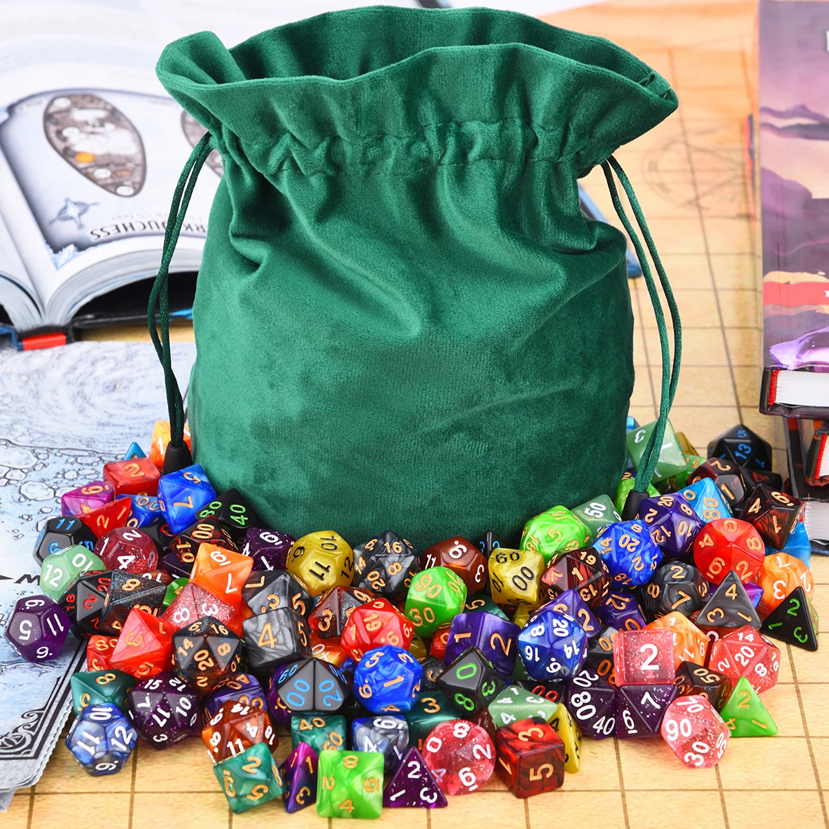 70 многогранных игральных костей в 10 гарантированных комплектах для TRPG DND - Nebula Galaxy