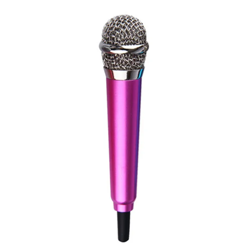 Rose red 4 цвета микрофон KTV Караоке мини микрофон для сотового телефона портативный 3,5 мм стерео студия ноутбук Настольный ПК 5,5 см* 1,8 см маленький размер - Цвет: Rose red