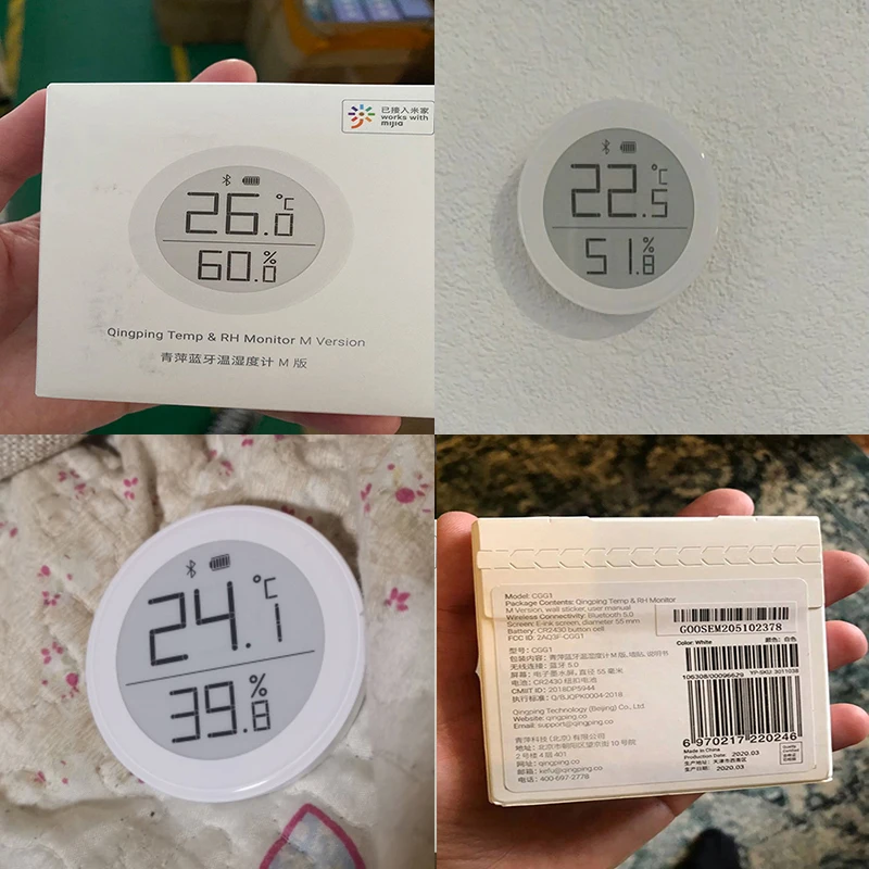 

Qingping Bluetooth Thermometer Moisture Meter Temperature Humidity Sensor Data Storage E-Link Ink Screen Work with Mijia App