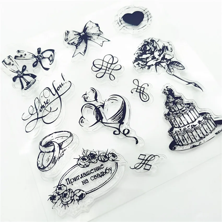 14*14.5CM Hot sale bow Transparent Clear Stamps / Silicone Seals Roller Stamp for DIY scrapbooking photo album/Card Making | Дом и сад