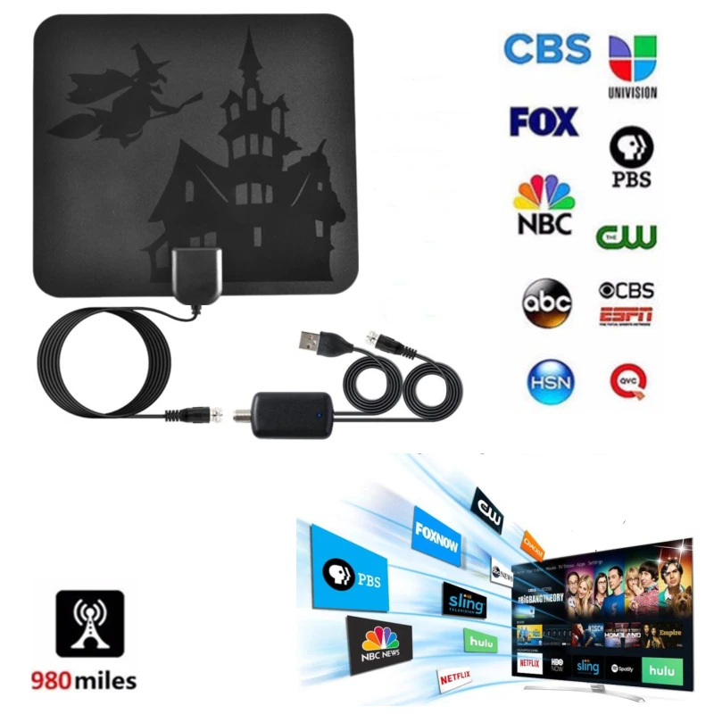 

2021 new 1000-mile indoor high-definition digital DVB-T2 TV antenna, satellite dish signal receiver, built-in signal amplifier