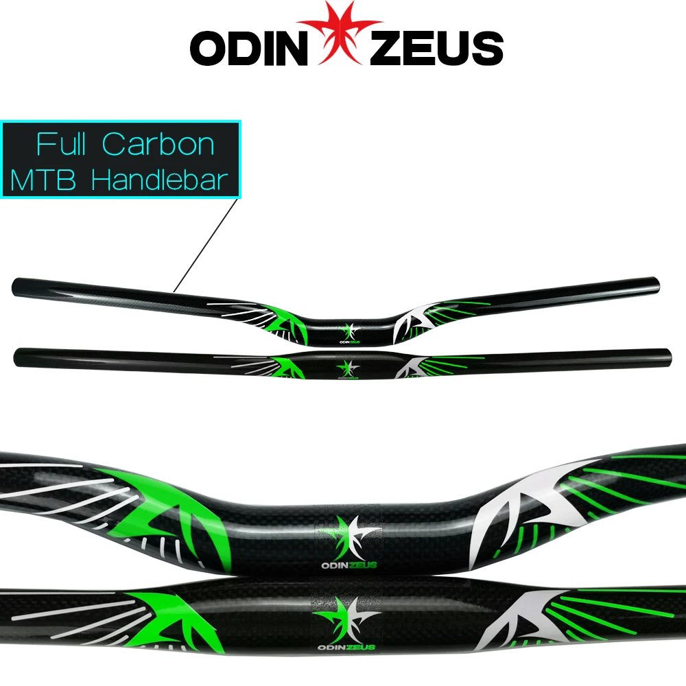 

odinzeus Full Carbon Fiber MTB Bike Parts Flat/Rise Mountain Bicycle Handlebar 31.8mm*580/600/620/640/660/680/700/720/740mm