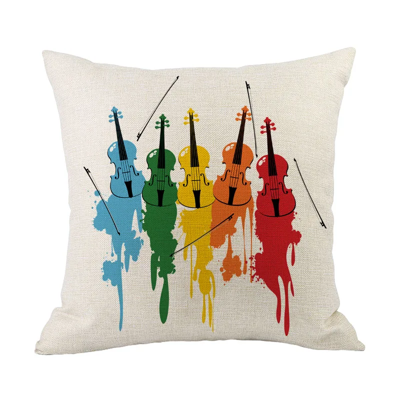 Креативный чехол для подушки с изображением музыкальных нот наволочка пианино