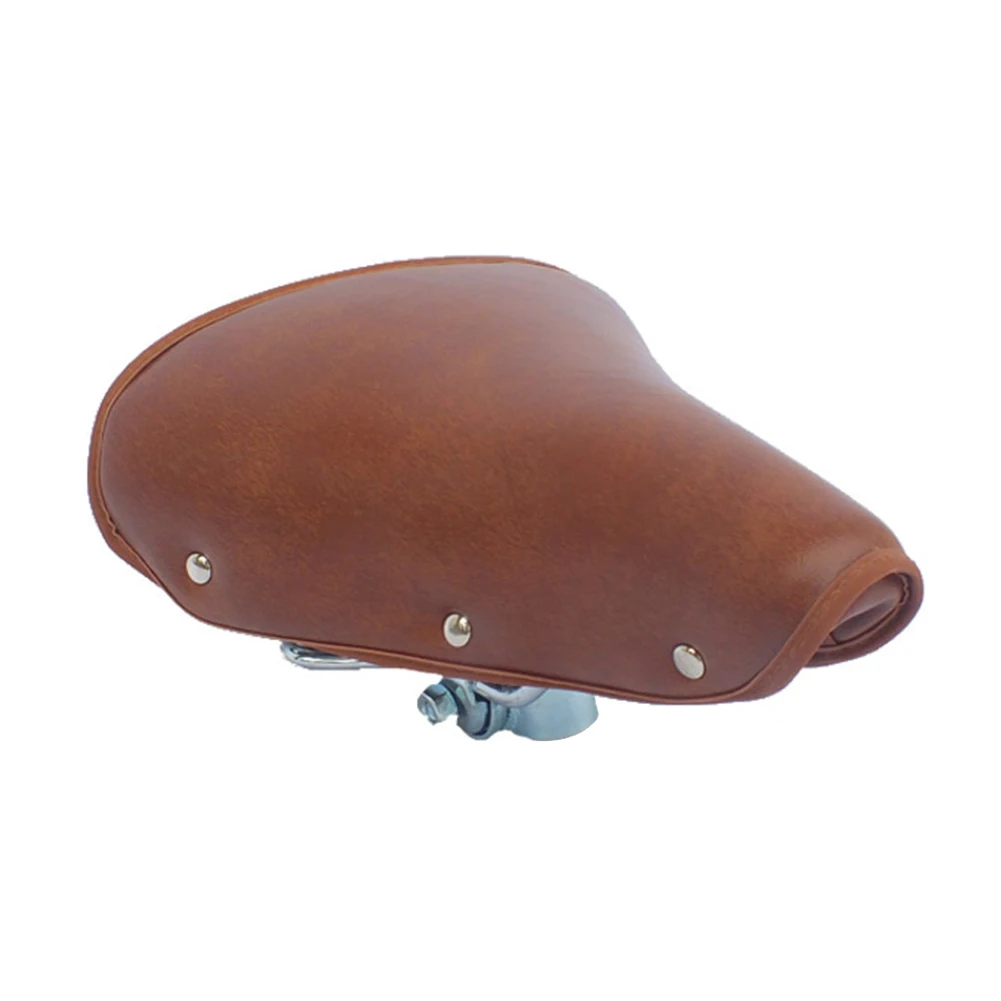 PU Leather Wear Resistant Brown Bicycle Saddle Spring Fixed Easy Install Professional Smooth Vintage Non-Slip Soft Seat Cushion | Спорт и