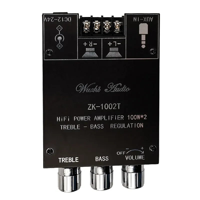 ZK 1002T TPA3116D2 Bluetooth 5 0 панель усилителя сабвуфера 2*100 Вт 2 каналов Высокая мощность