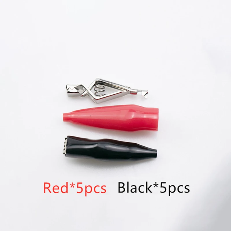 5 шт. 52 мм металлический зажим типа крокодил Электрический тестер зонд измеритель черный красный с