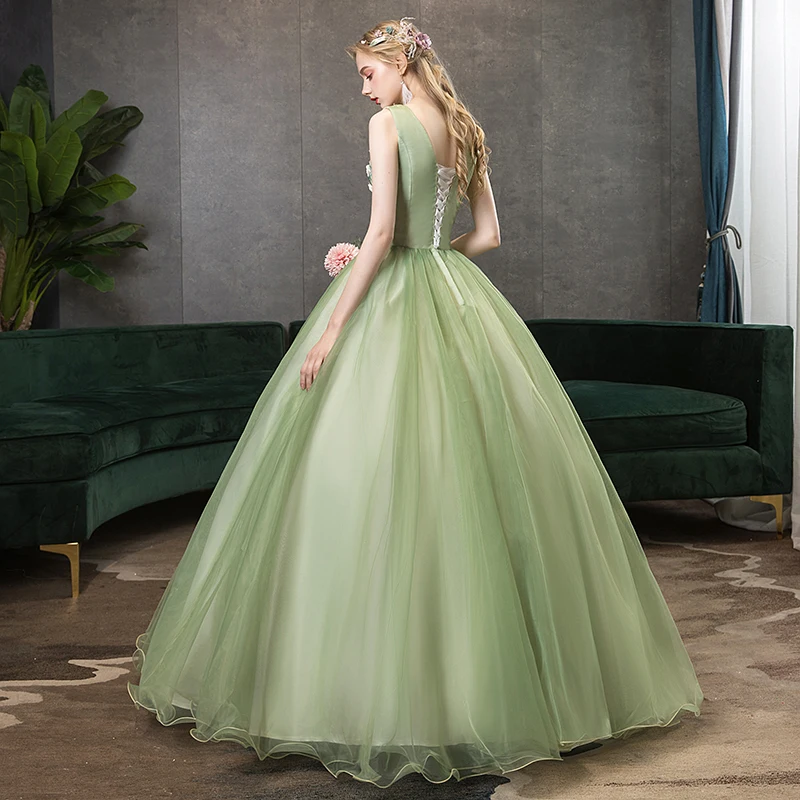 Женское платье без рукавов Quinceanera роскошное бальное с v-образным вырезом и