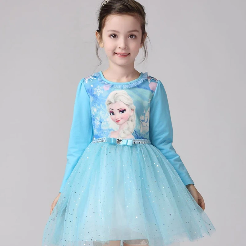 Платье Эльзы для девочек костюм принцессы костюмированной вечеринки сезон