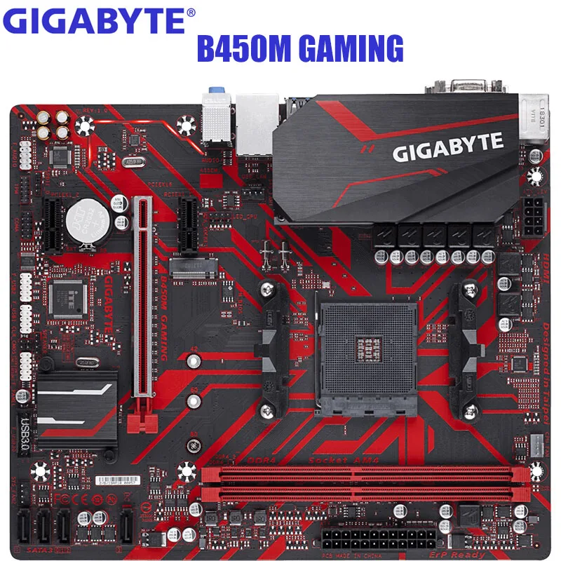 

GIGABYTE B450M GAMING mATX Motherboard (AMD B450/Socket AM4) Support AMD Ryzen 5000 Series Processor M.2 DDR4 USB 3.1 for PC DIY