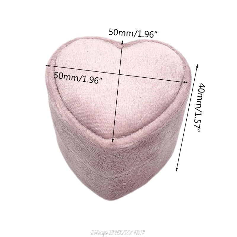 

Heart Velvet Ring Box Double Ring Display Holder with Detachable Lid Ring Box Holder Wedding Ceremony(Blue) N19 20 Dropshipping