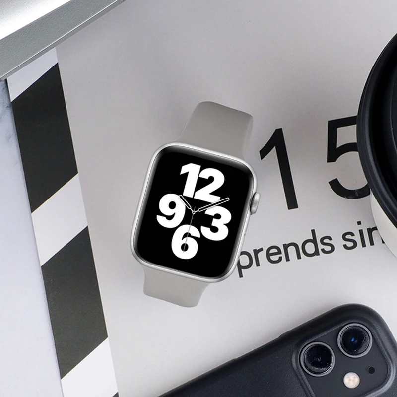 Solo Loop Strap for Apple Watch Band 7 45mm 41mm 44mm 40mm 38mm 42mm Elastic Belt Silicone bracelet iWatch band 7 6 5 4 3 SE