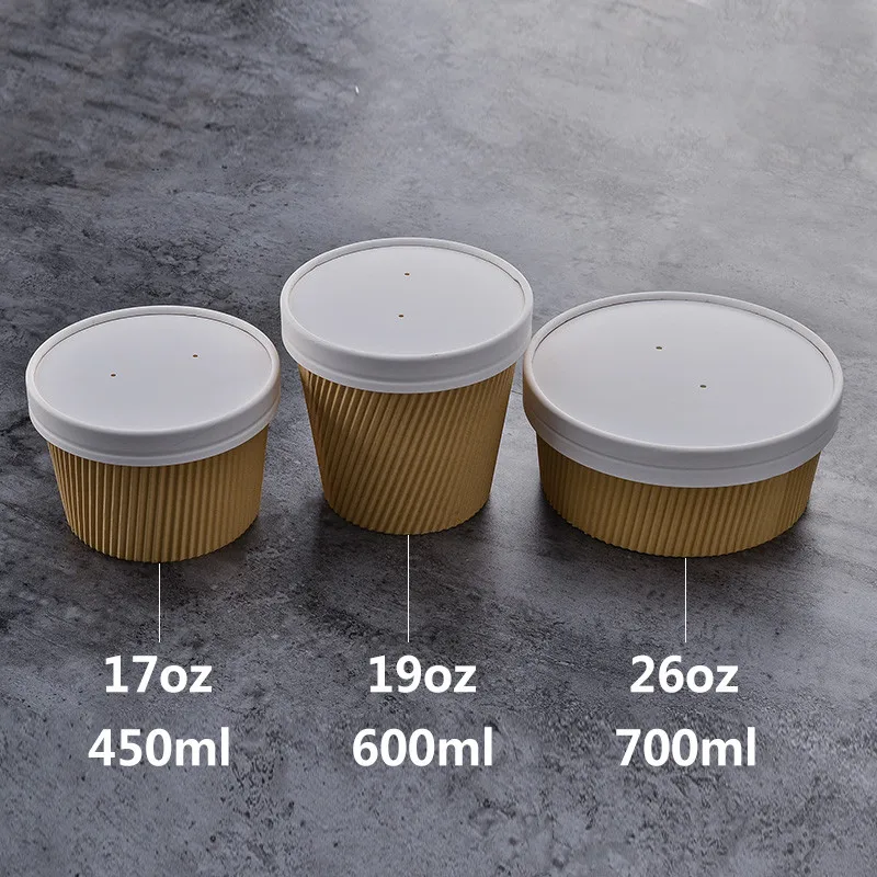 50 шт креативные двухслойные крафт-бумаги одноразовые чашки для мороженого