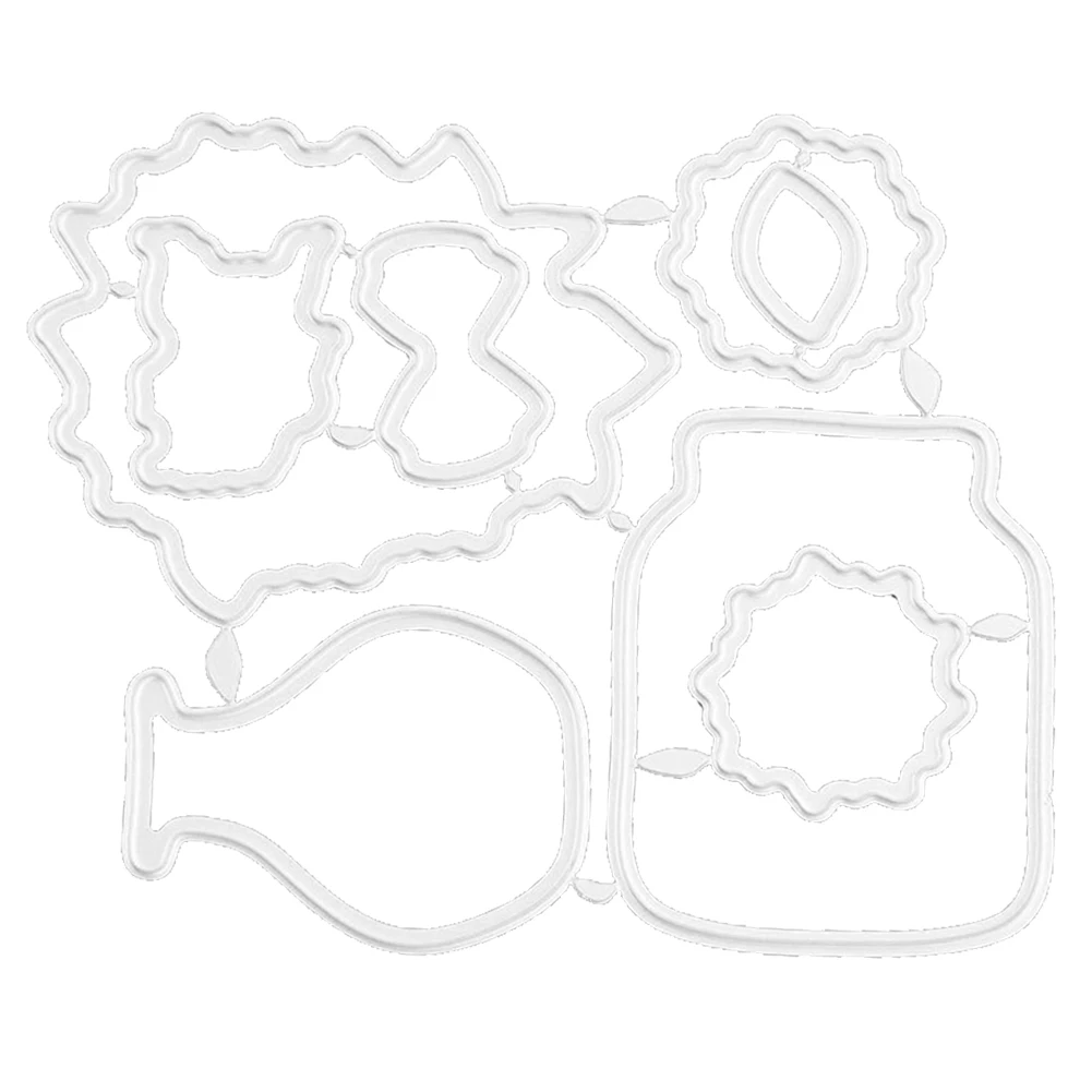 Transparent Rubber Stamp Flower Vase Seal With Cutting Die DIY for Scrapbook Craft Collections | Канцтовары для офиса и дома