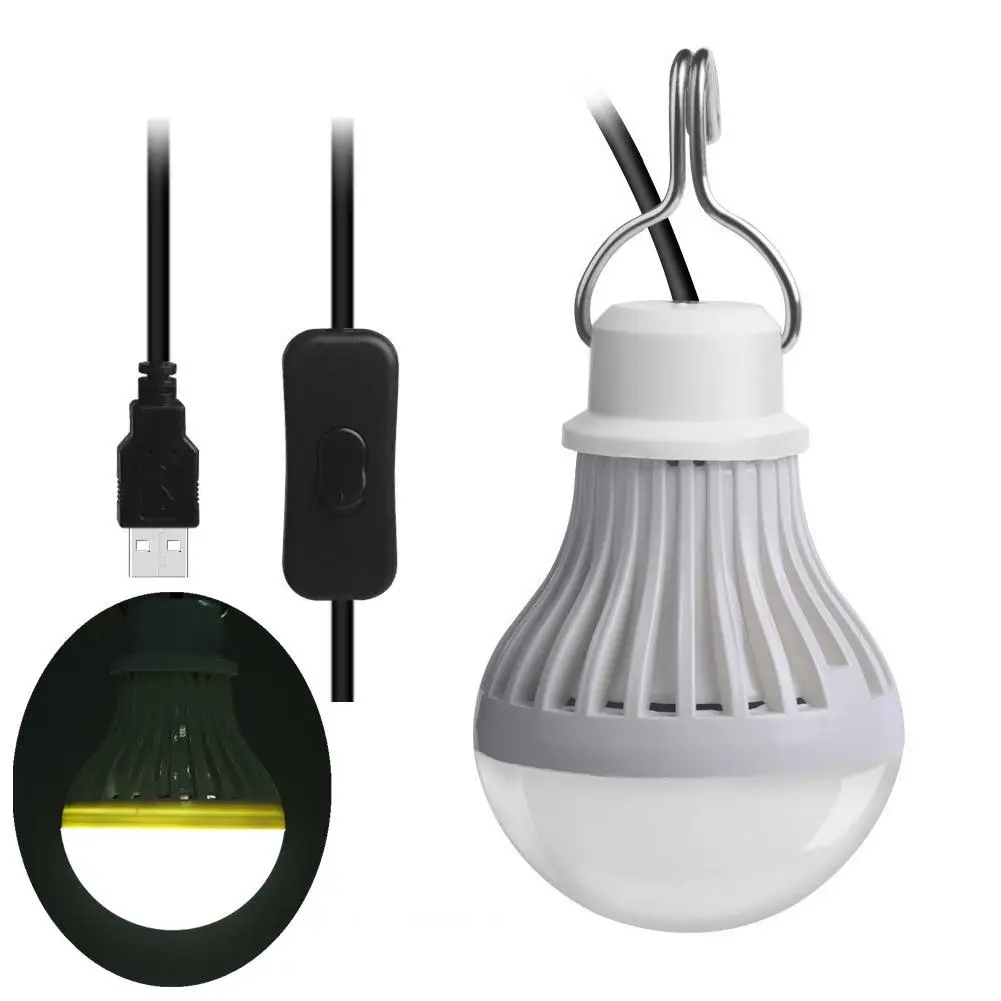 

Portable Lanterns 5W USB LED Bulb Light With Switch Button Home Emergency Night Lamp For Hiking Camping Fishing Outdoor lighting